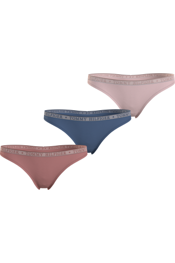 TOMMY HILFIGER 3pack Thong UW0UW04890-0VV, Γυναικείo Σετ 3τεμ. Κυλοτάκια Στρινγ, MULTI COLOR